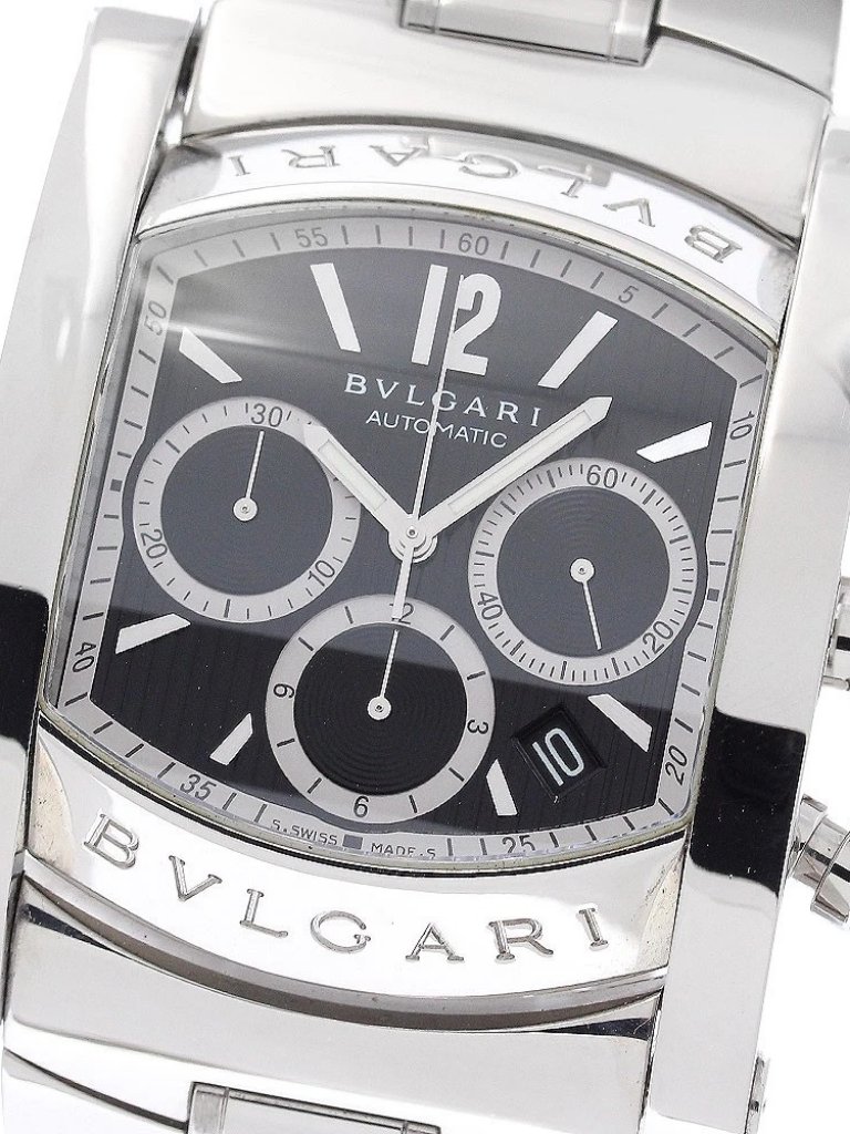 Bvlgari Assioma Aa48sch Chronograph Date Black Dial Automatic Mens Watch955038